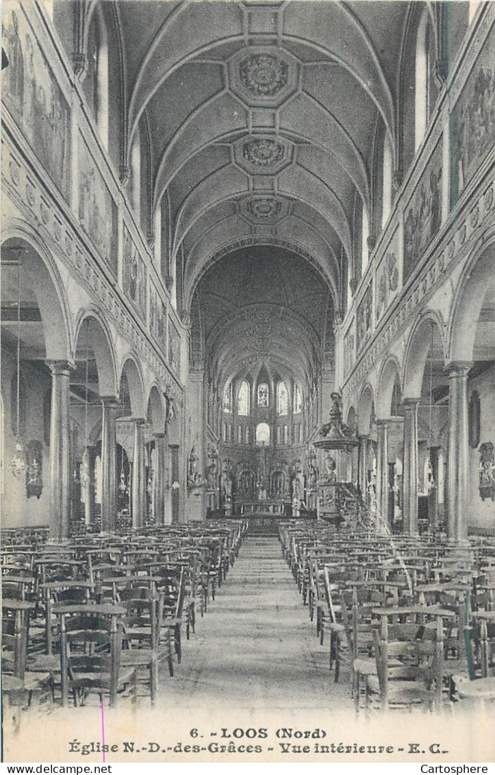 CPA 59 Nord Loos Eglise De Notre Dame Des Grâces Vue Intérieure - Loos Les Lille