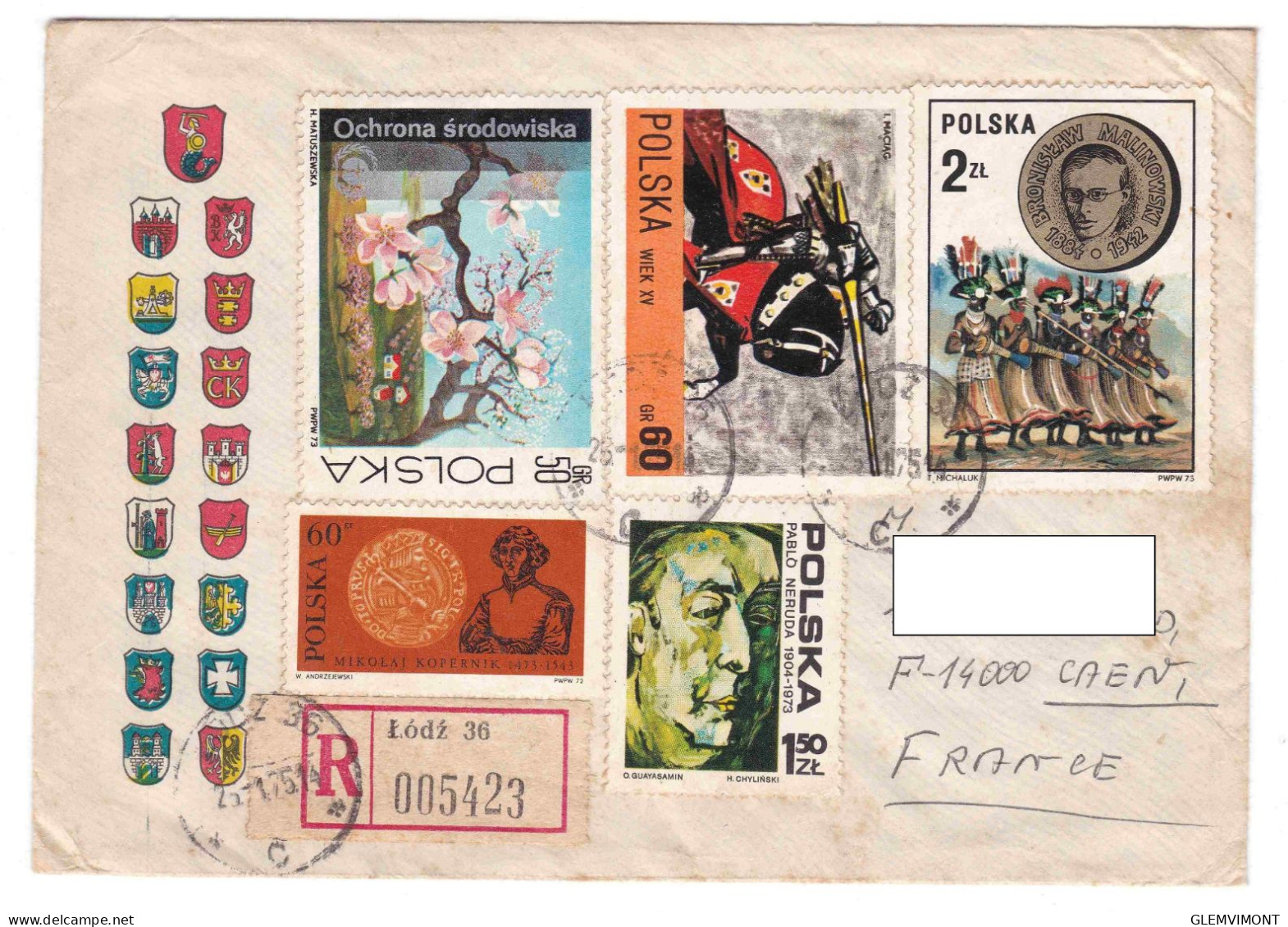 POLOGNE Enveloppe  ( N°7 ) Multi Timbres - Covers & Documents
