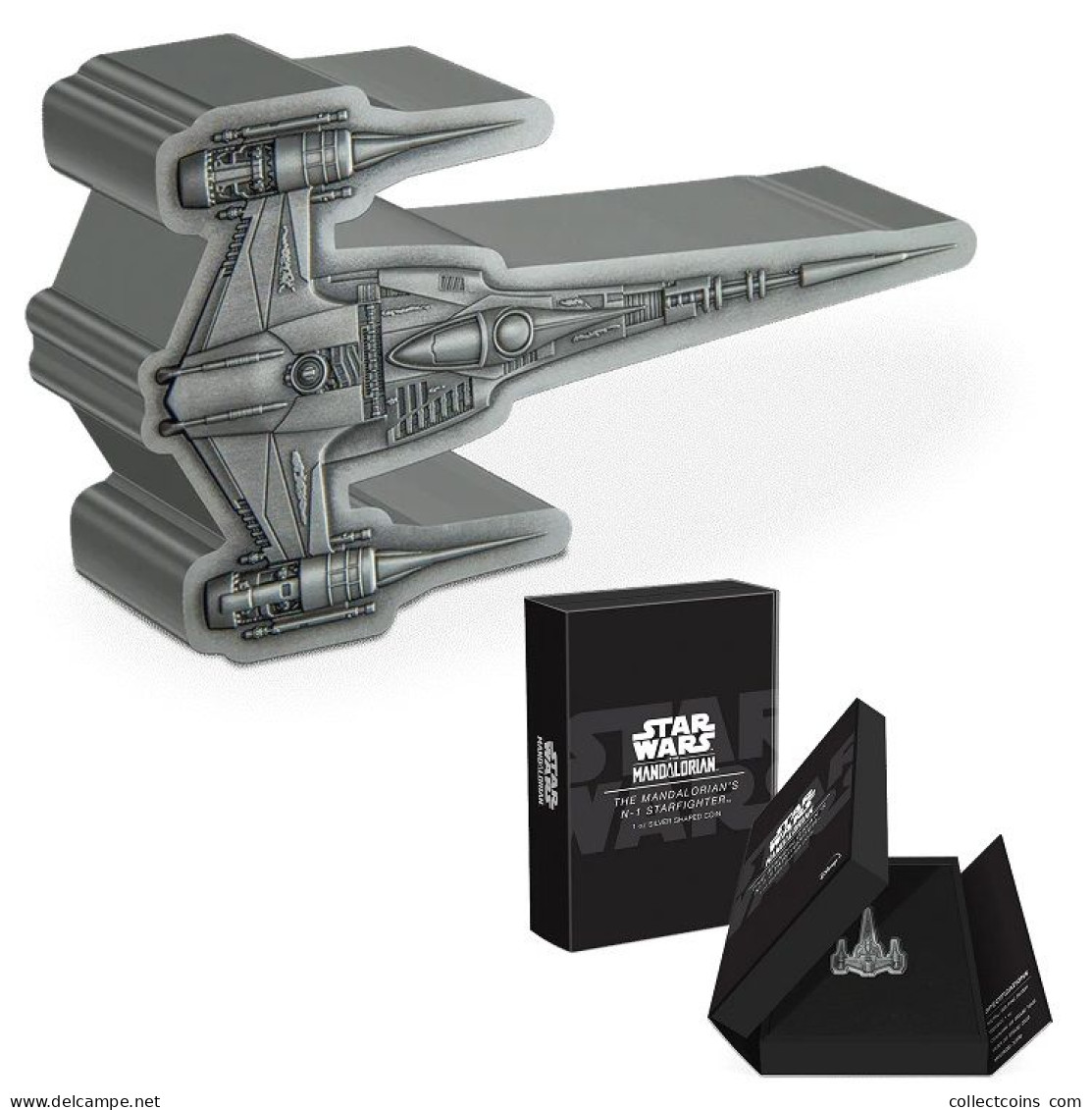 Niue 2 Dollars 2023 Star Wars Ships - The Mandalorian N-1 Starfighter 1 Oz Silver Coin Zilveren Munt Silber Proof Pp - Autres – Océanie