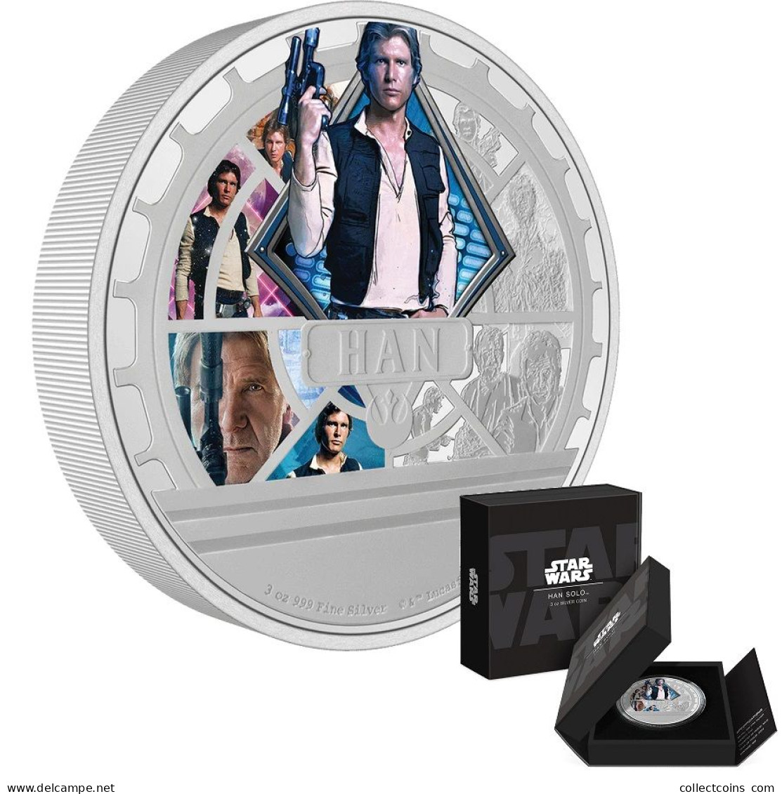 Niue 10 Dollars 2023 Star Wars Classic Color Han Solo 3 Oz Silver Coin Zilveren Munt Silber Proof - Andere - Oceanië