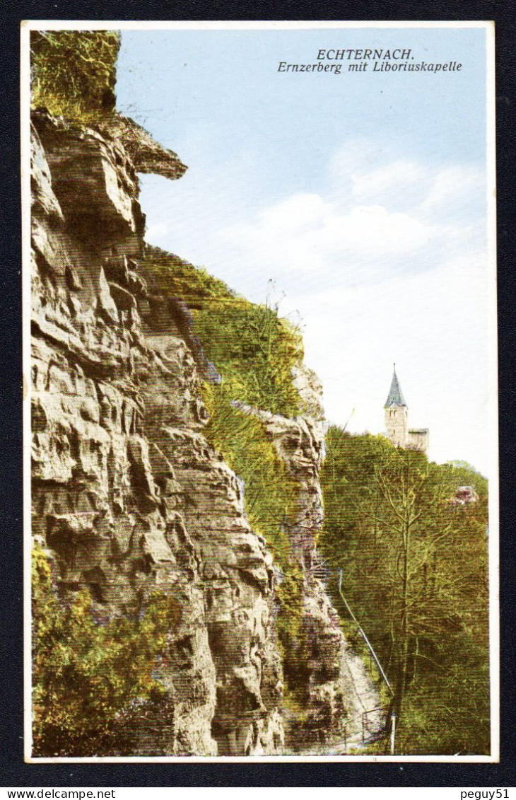 Luxembourg. Echternach. Ernzerberg Mit Liboriuskapelle. Cachet De L'Hôtel Du Midi, Rue De La Gare (Soeurs Weis). 1933 - Echternach