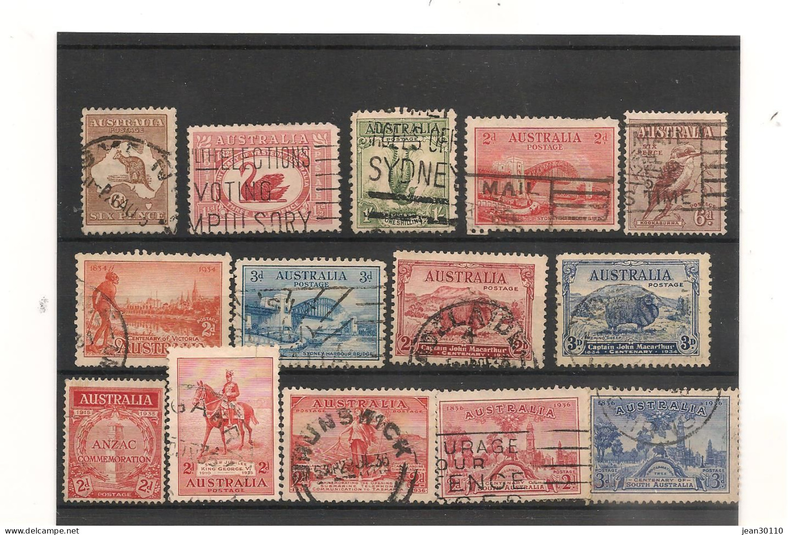 AUSTRALIE ANNÉES 1923/36 LOT Oblitérés COTE : 81,00 € - Gebraucht