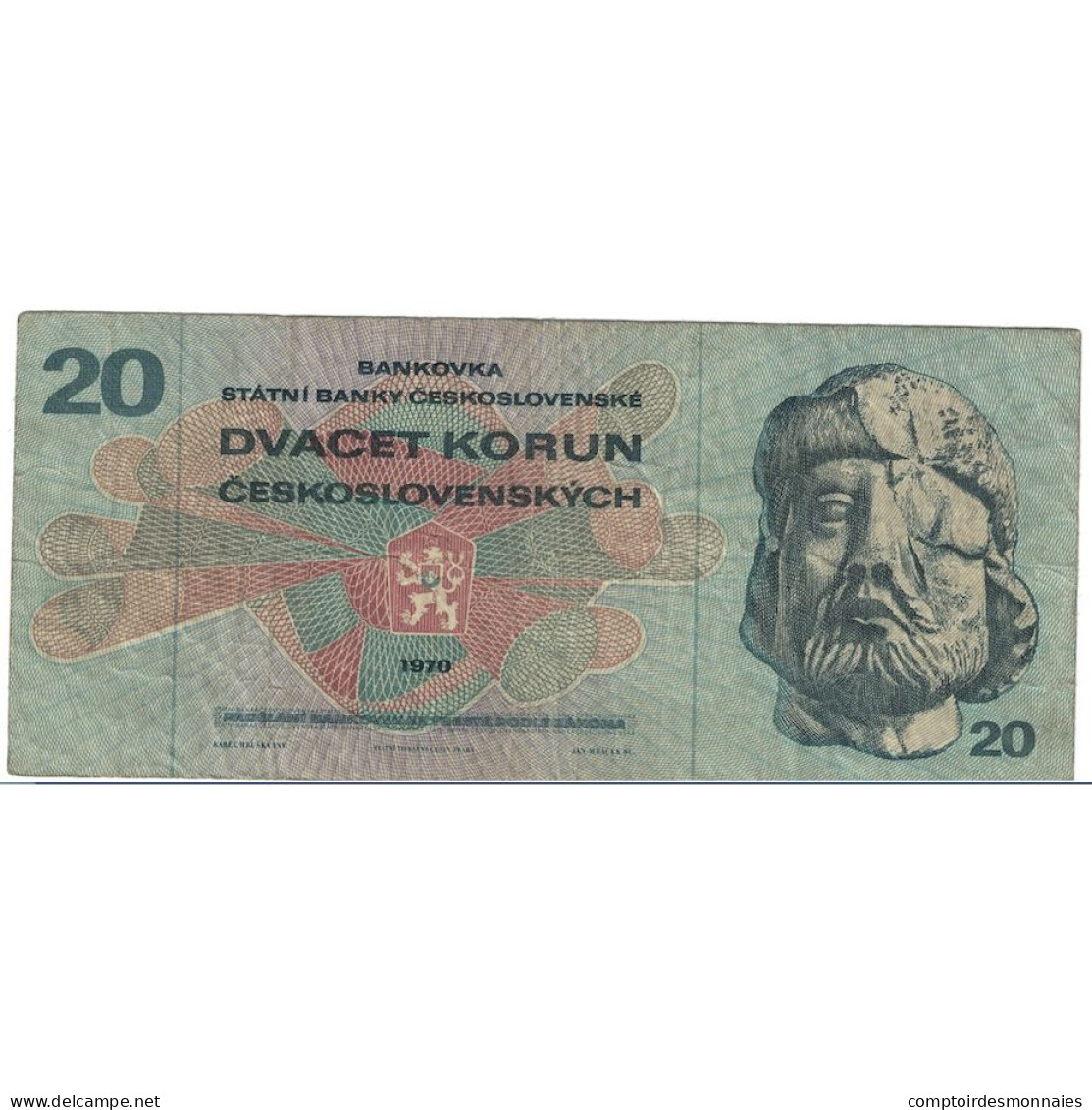 Billet, Tchécoslovaquie, 20 Korun, 1970, KM:92, TB - Checoslovaquia