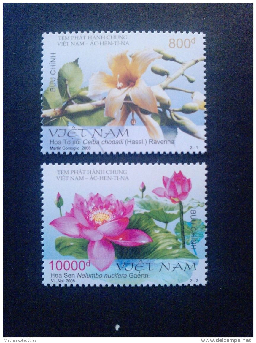 Vietnam Viet Nam MNH Perf Withdrawn Stamps 2008 : Join Issue With Argentina / Lotus / Flower (Ms976) - Viêt-Nam