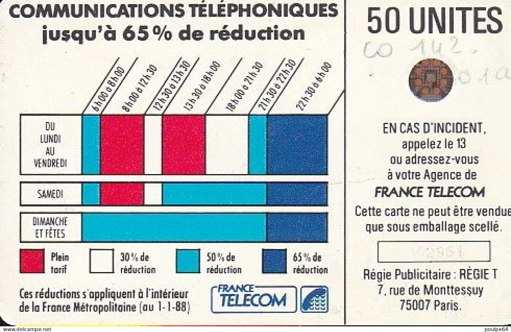 K08/610 - SC4on  PØ7 - 50 Unités - (verso : 6 N° Encadrés) - Telefonschnur (Cordon)