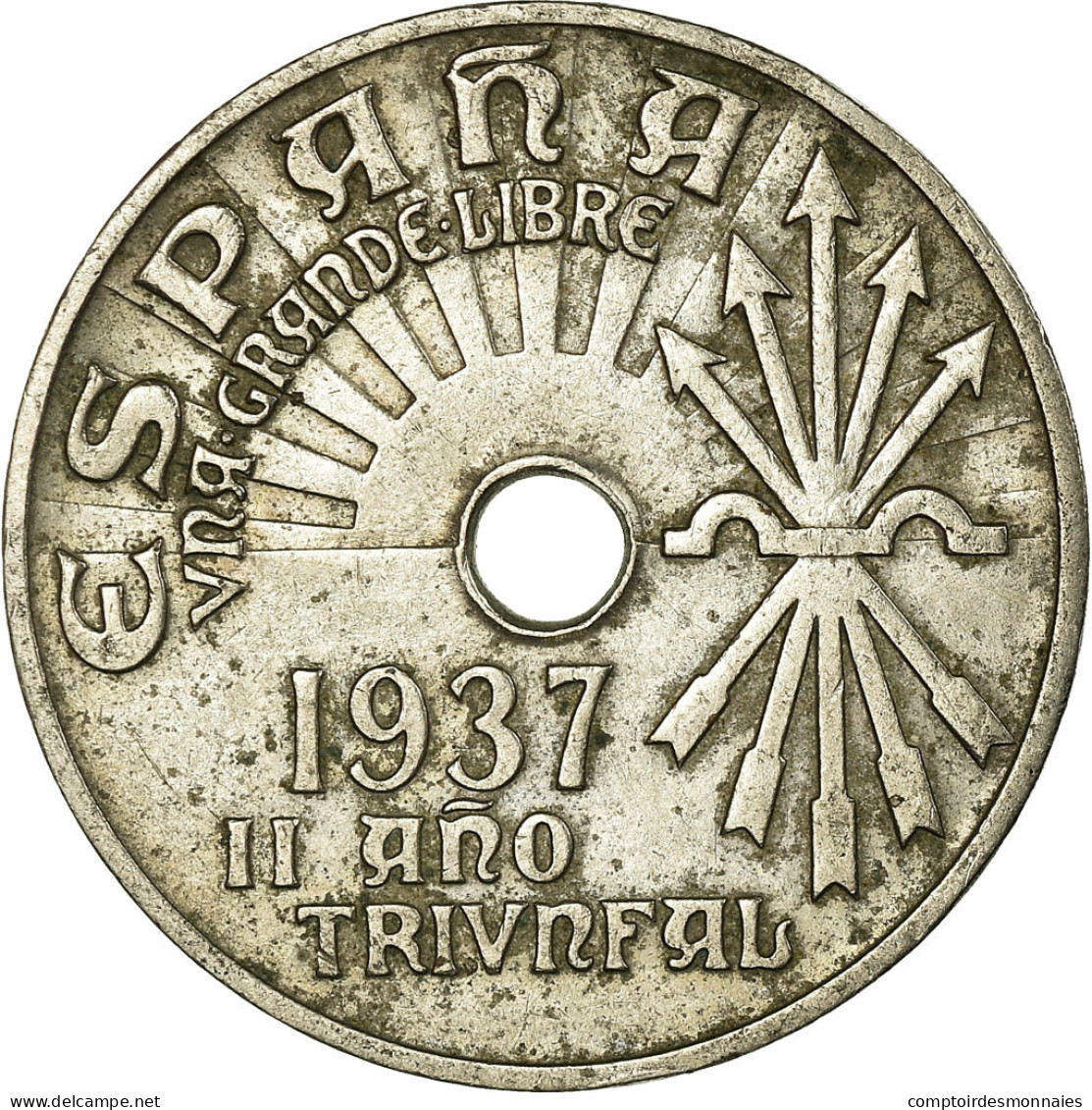 Monnaie, Espagne, 25 Centimos, 1937, Vienna, TTB, Copper-nickel, KM:753 - 25 Céntimos