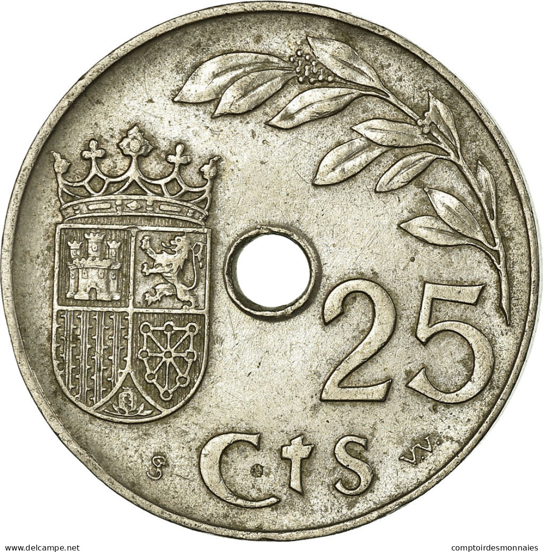 Monnaie, Espagne, 25 Centimos, 1937, Vienna, TTB, Copper-nickel, KM:753 - 25 Centimos