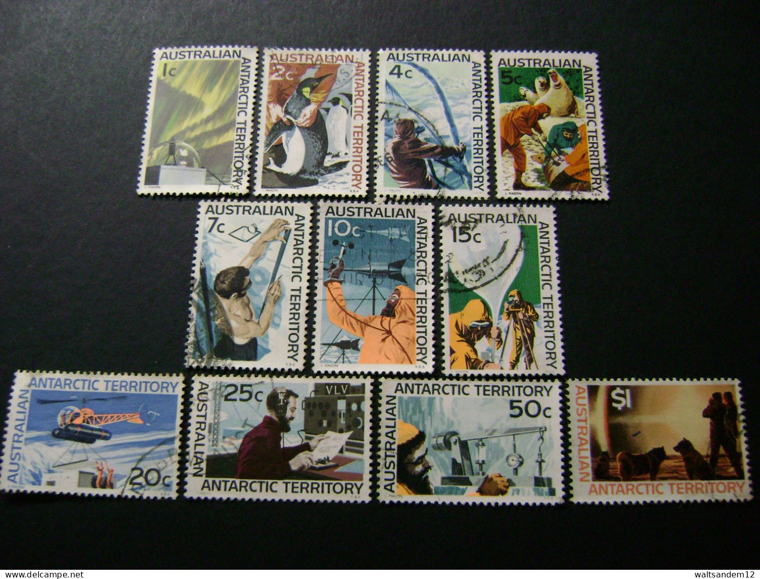 Australian Antarctic Territory 1967-1968 Decimal Currency Definitive Stamps Set Of 11 (SG 8-18) - Used - Gebruikt
