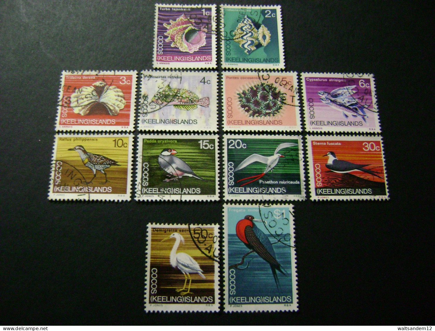 Cocos (Keeling) Islands - 1969 Decimal Currency Definitive Stamps Set Of 12 (SG 8-19) - Used [Sale Price] - Cocos (Keeling) Islands