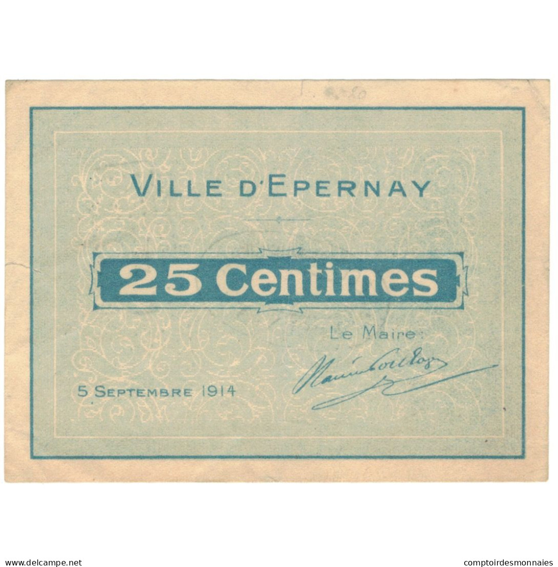 France, Epernay, 25 Centimes, 1914, SUP+, Pirot:51-14 - Bons & Nécessité