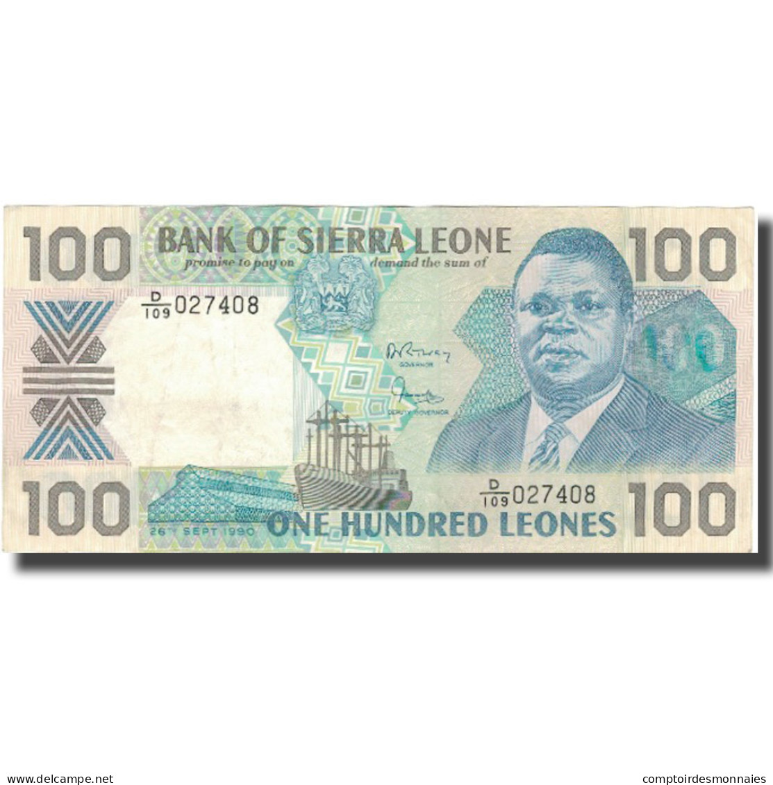 Billet, Sierra Leone, 100 Leones, 1990, 1990-09-26, KM:18c, TTB+ - Sierra Leone