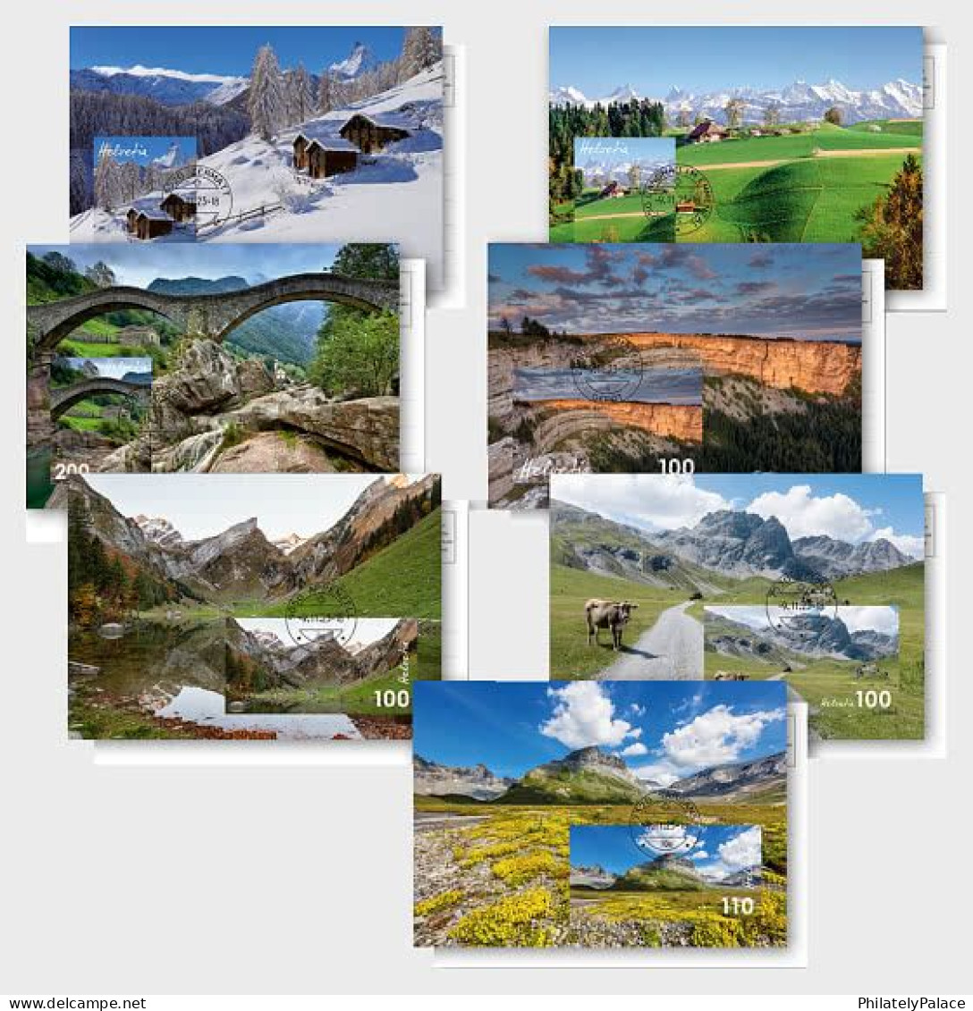 SWITZERLAND 2023 Typical Swiss Countryside - Tectonic Arena Sardona - Maxi Cards Set (**) - Covers & Documents