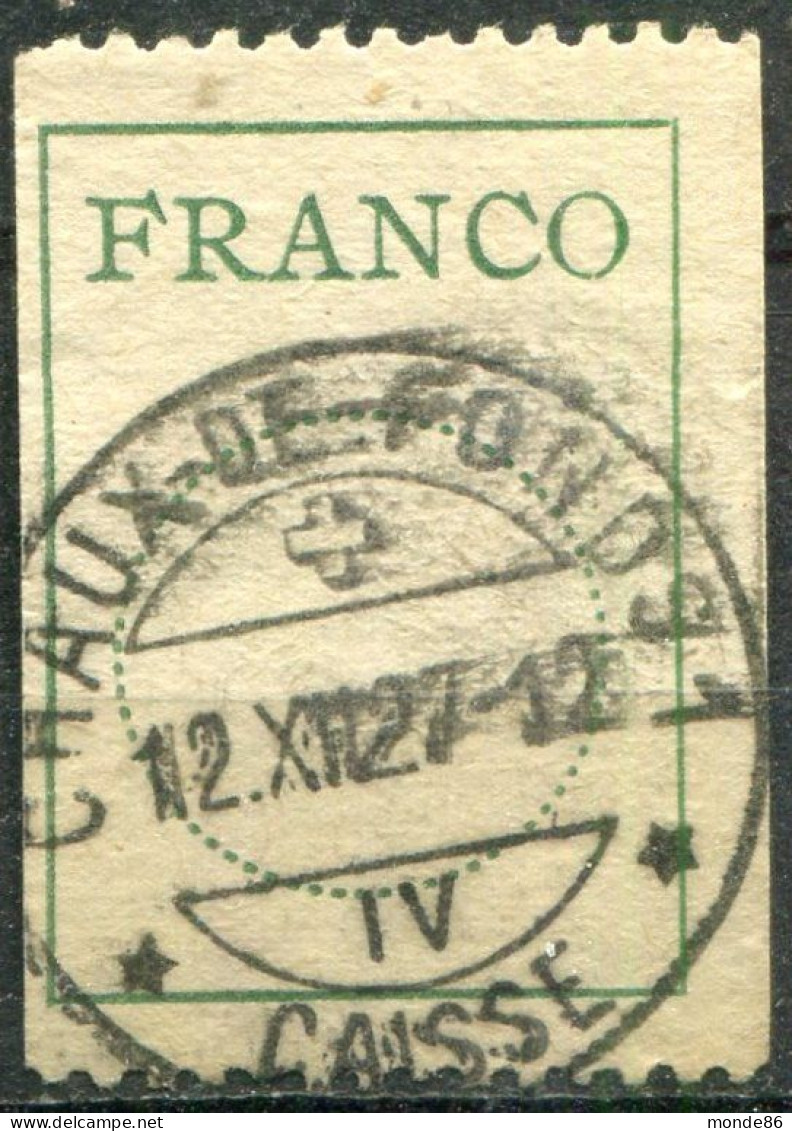 SUISSE - Y&T Franchise N° 9B (o)...cercle Pointillé De 16 Mm - Franchise