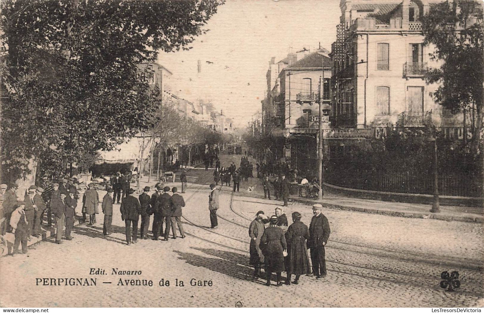 FRANCE - Perpignan - Avenue De La Gare - Carte Postale Ancienne - Perpignan