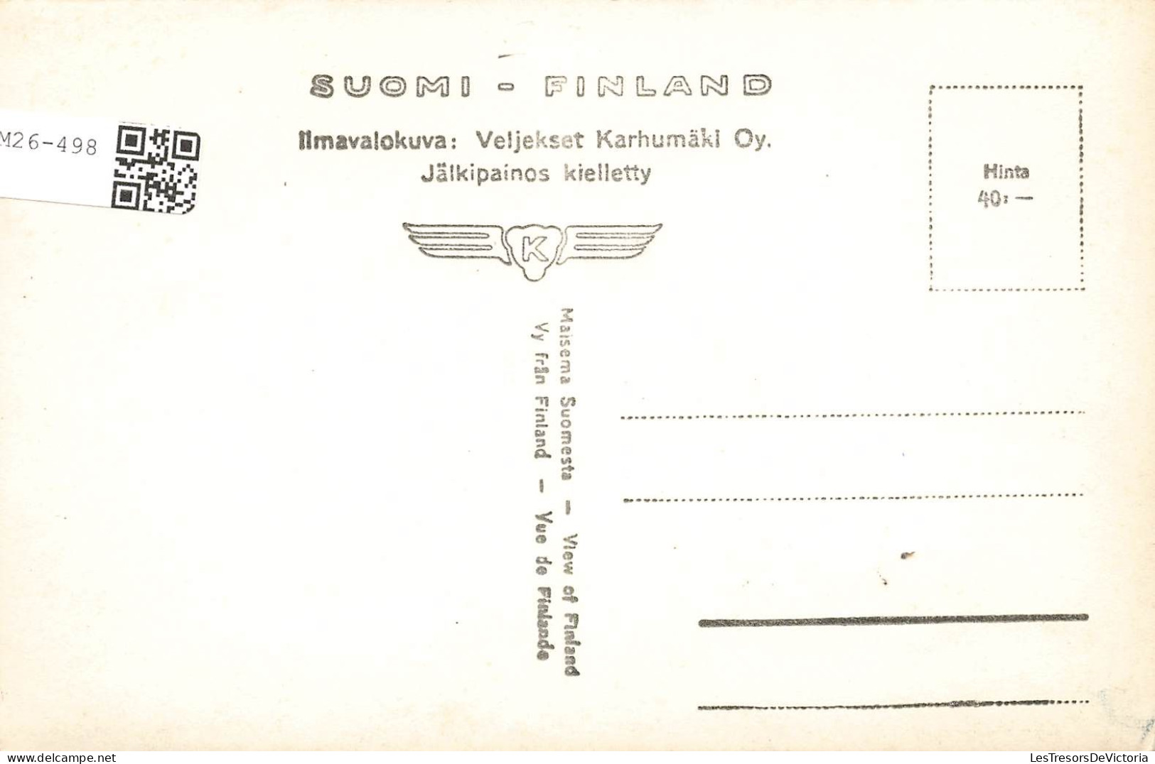 FINLANDE - Vue D'ensemble De La Ville De Porvoo - Carte Postale Ancienne - Finlande