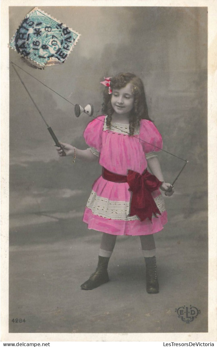 ENFANTS - Petite Fille à Robe Rose - Fantaisie - Carte Postale Ancienne - Other & Unclassified