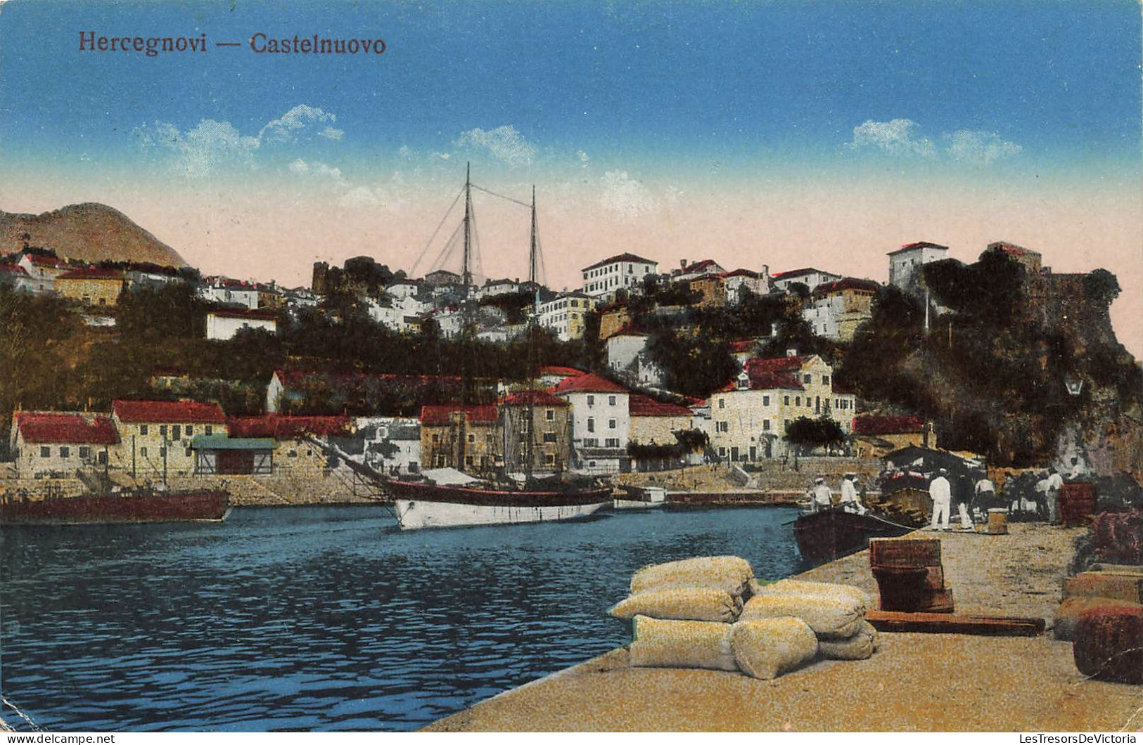 MONTENEGRO - Hercegnovi - Vue Sur La Ville De Castelnuovo - Colorisé - Carte Postale Ancienne - Montenegro