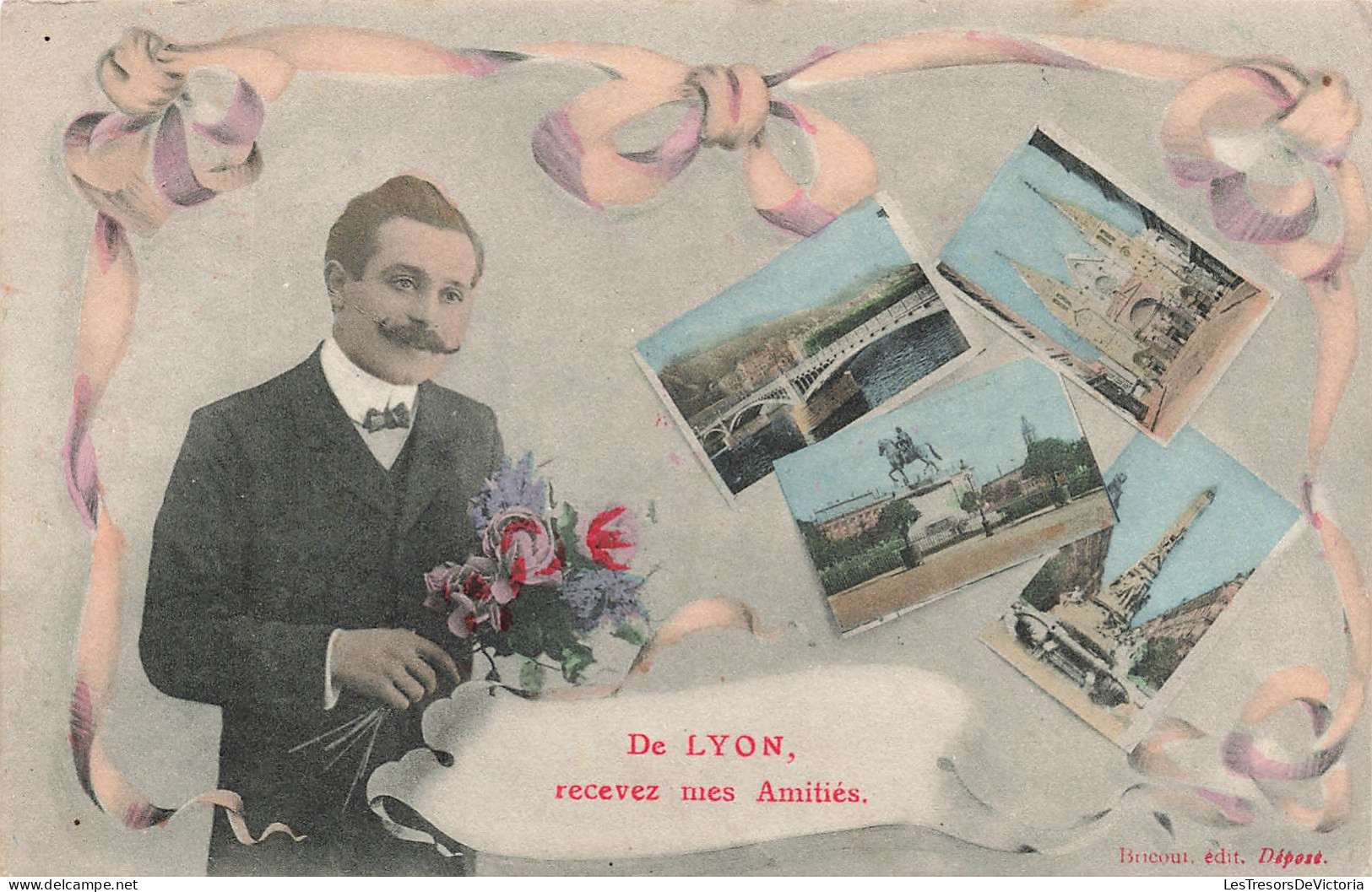 FRANCE - De Lyon - Recevez Mes Amitiés - Carte Postale Ancienne - Otros & Sin Clasificación