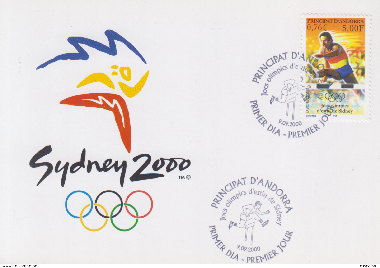 Carte  Maximum   1er   Jour     ANDORRE   Jeux  Olympiques  De  SYDNEY   2000 - Sommer 2000: Sydney