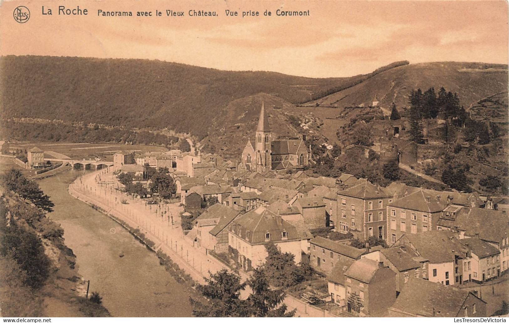 BELGIQUE - La Roche - Panorama Avec Le Vieux Château - Vue Prise Corumont - Carte Postale Ancienne - La-Roche-en-Ardenne