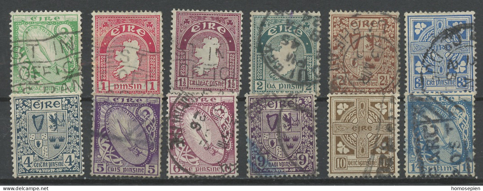 Irlande - Ireland - Irland 1922-24 Y&T N°40 à 51 - Michel N°40 à 51 (o) - Sujets Divers - Gebraucht