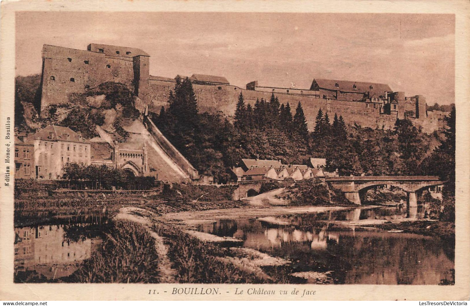 BELGIQUE - Bouillon - Le Chateau Vu De Face - Maisons - Lac - Carte Postale Ancienne - Bouillon