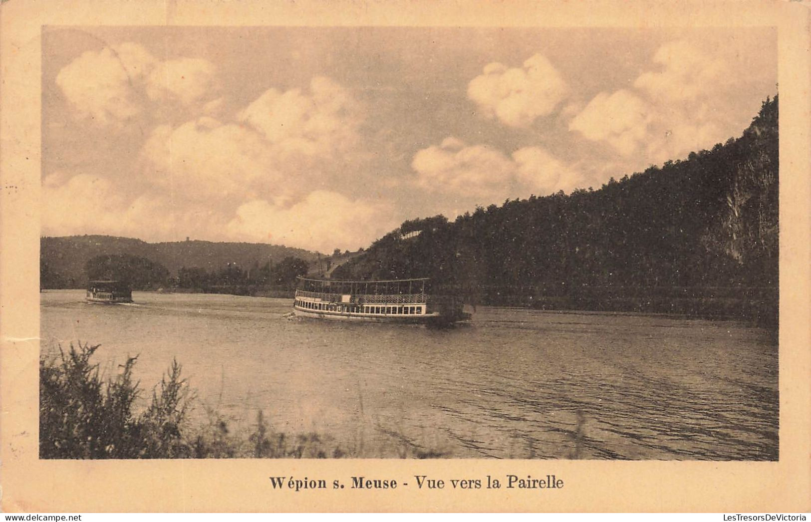 BELGIQUE - Wépion Sur Meuse - Vue Vers La Pairelle - Péniche - Carte Postale Ancienne - Namur