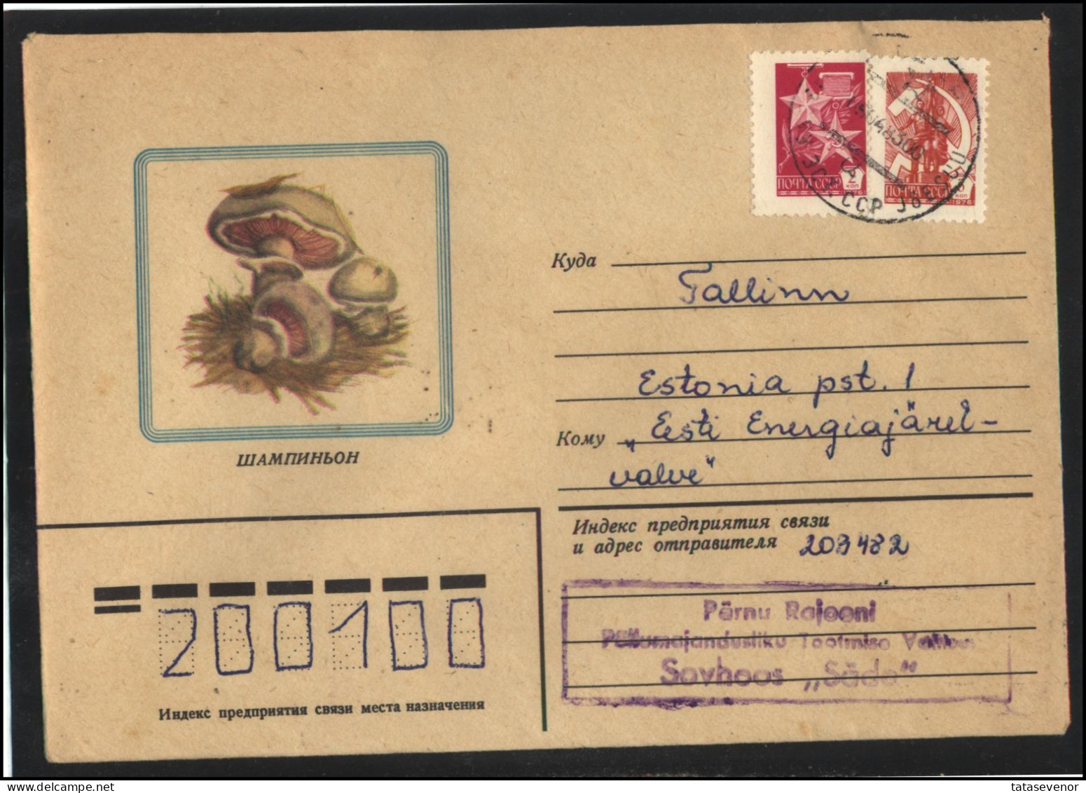 RUSSIA USSR Stationery USED ESTONIA  AMBL 1233 JOESUU Mushrooms - Unclassified