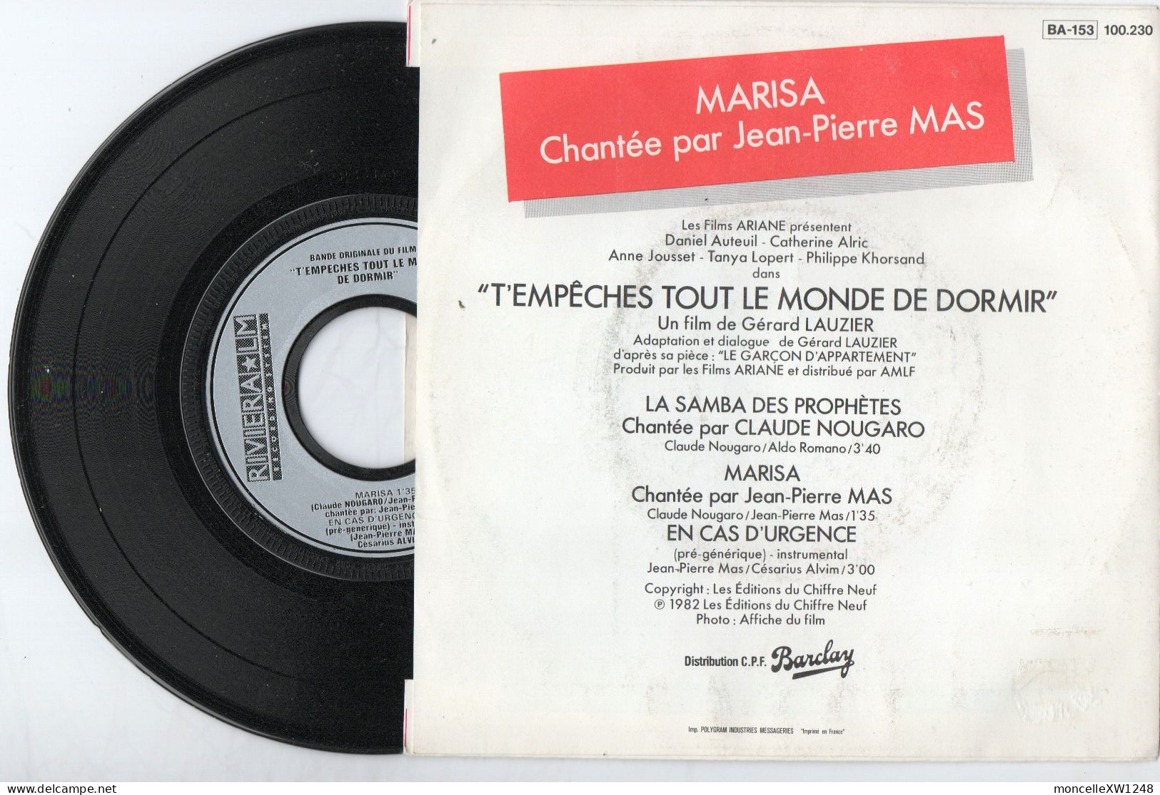 Claude Nougaro - 45 T SP La Samba Des Prophètes (1982) - Filmmusik
