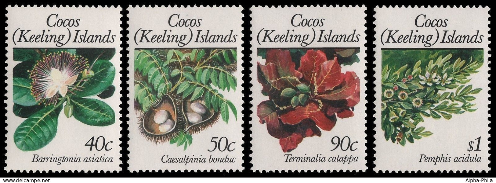 Kokos-Inseln 1989 - Mi-Nr. 209-212 ** - MNH - Pflanzen / Plants - Cocos (Keeling) Islands