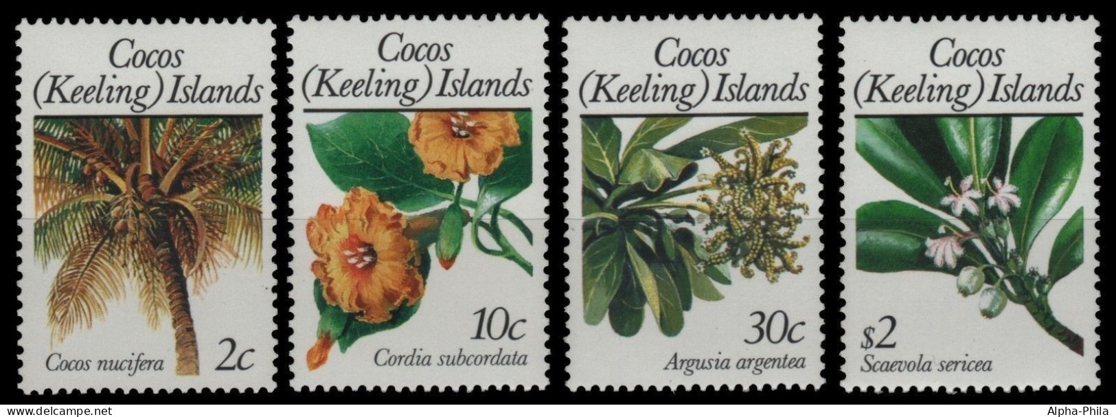 Kokos-Inseln 1989 - Mi-Nr. 205-208 ** - MNH - Pflanzen / Plants - Cocos (Keeling) Islands