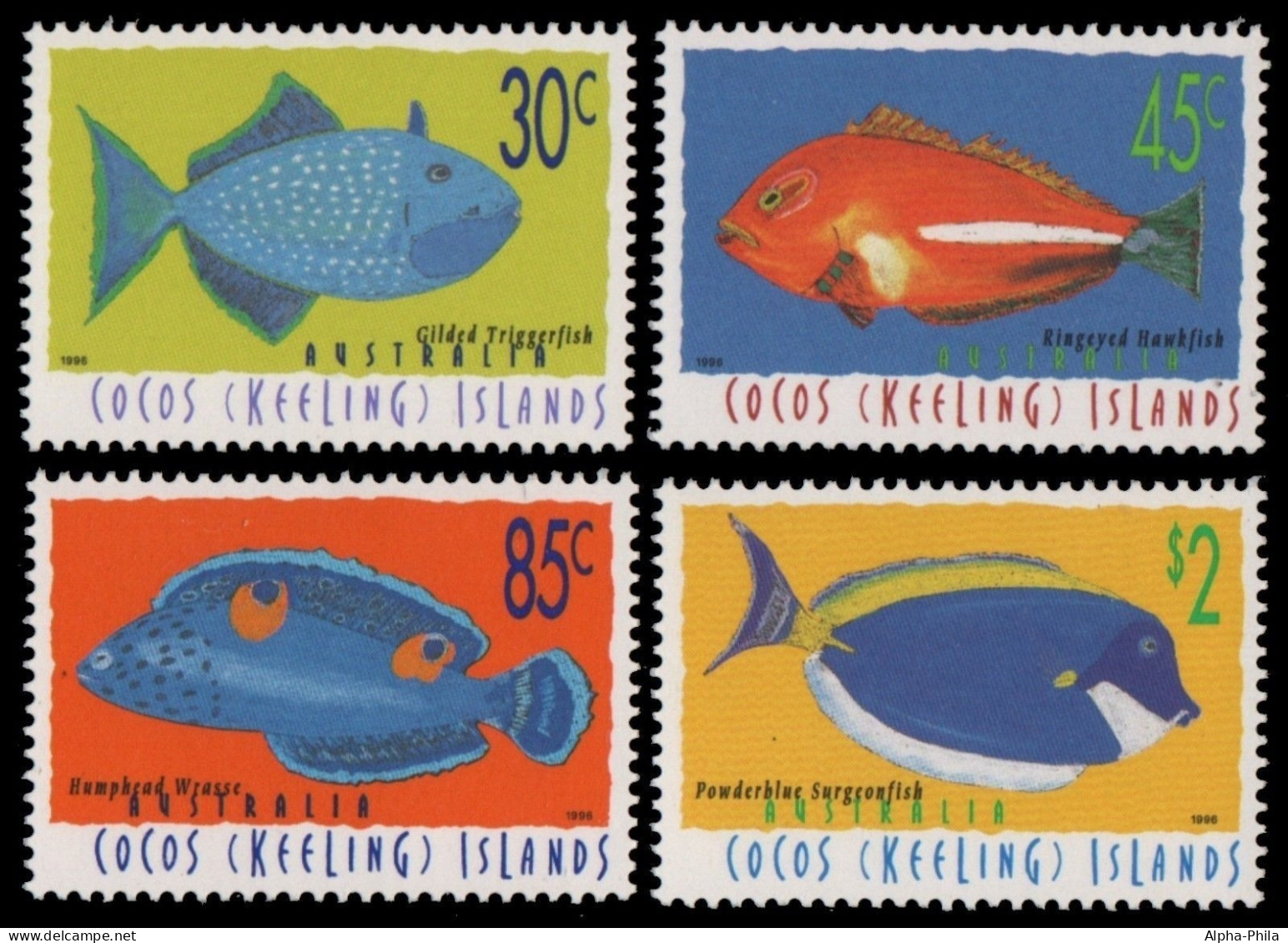 Kokos-Inseln 1996 - Mi-Nr. 350-353 ** - MNH - Fische / Fish - Cocos (Keeling) Islands