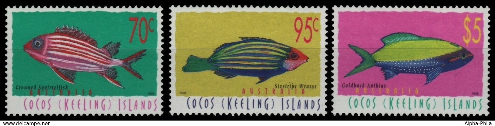 Kokos-Inseln 1998 - Mi-Nr. 367-369 ** - MNH - Fische / Fish - Cocos (Keeling) Islands