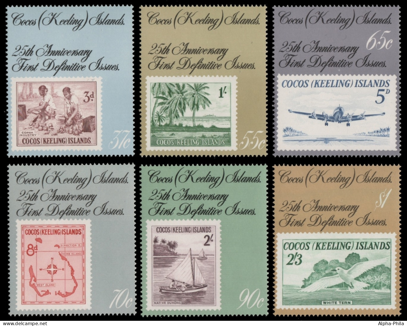 Kokos-Inseln 1988 - Mi-Nr. 192-197 ** - MNH - Marke Auf Marke - Cocos (Keeling) Islands