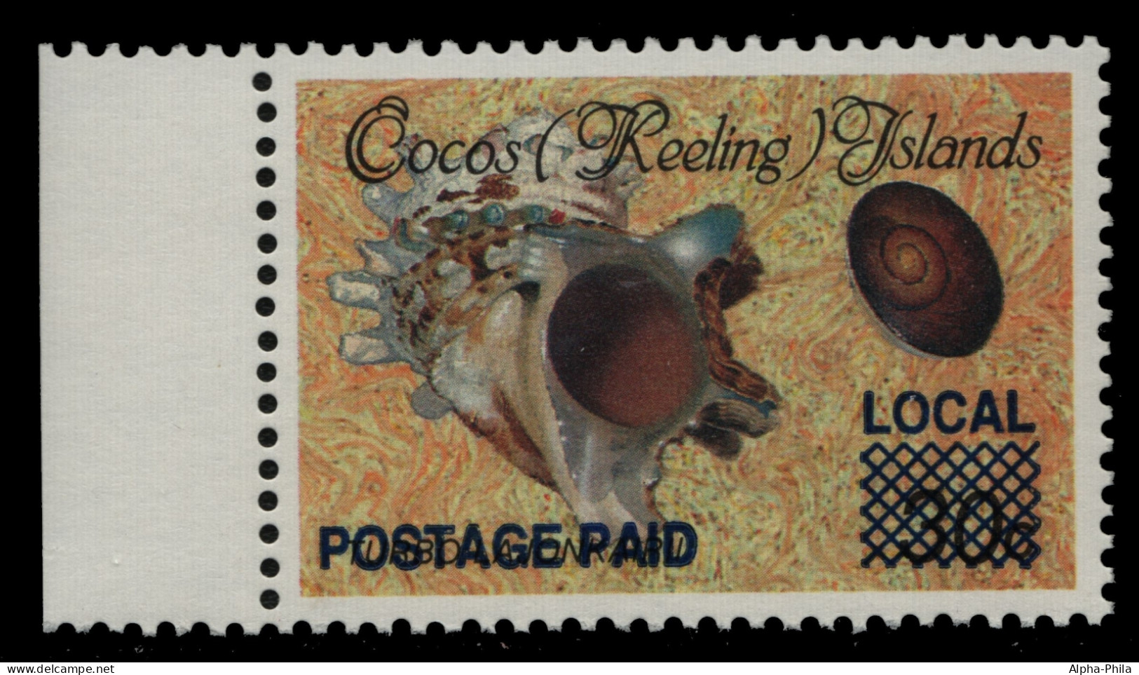 Kokos-Inseln 1991 - Mi-Nr. 241 ** - MNH - Meeresschnecken / Marine Snails - Cocos (Keeling) Islands