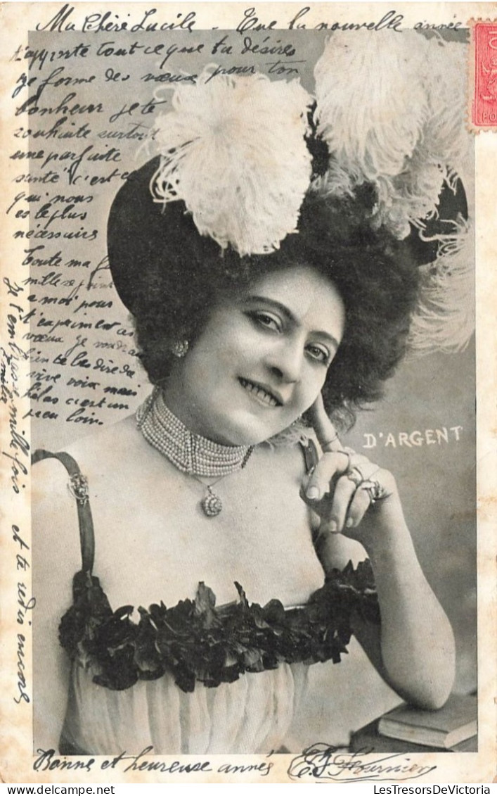 FANTAISIES - Portrait D'une Femme - D'argent - Carte Postale Ancienne - Femmes