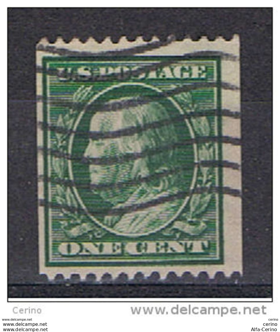 U.S.A.:  1908/09  B. FRANKLIN  -  1 C. USED  STAMP  -  D. 12  HORIZONTAL  -  YV/TELL. 167 - Coils & Coil Singles