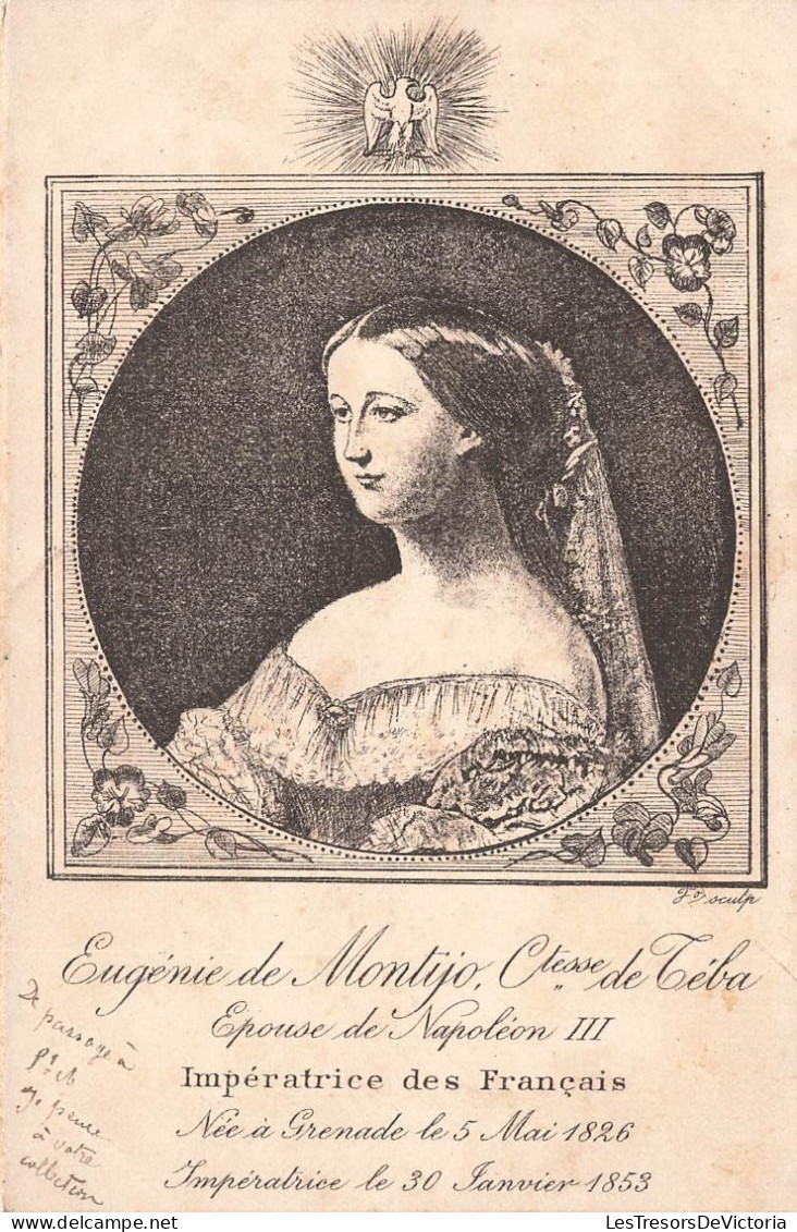 FAMILLES ROYALES - Eugénie De Montijo - Comtesse De Téba - Épouse De Napoléon III - Carte Postale Ancienne - Familles Royales