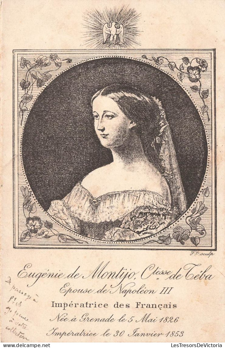 FAMILLES ROYALES - Eugénie De Montijo - Comtesse De Téba - Épouse De Napoléon III - Carte Postale Ancienne - Royal Families