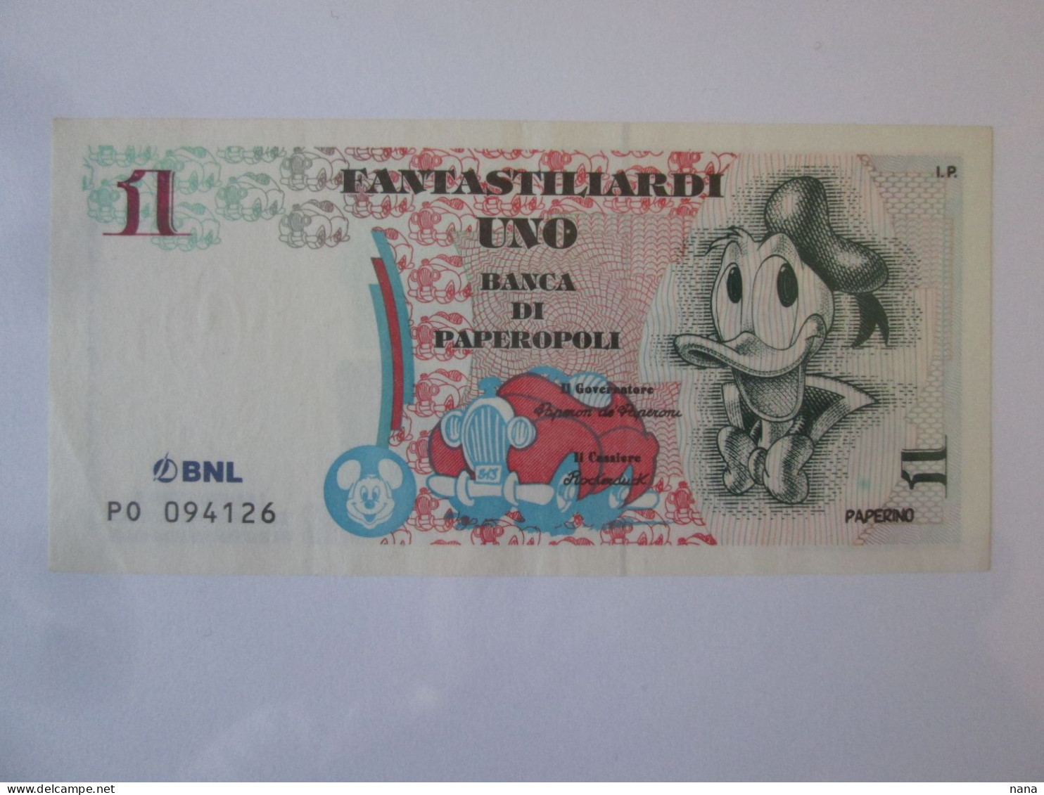 Rare! Italy 1 Billion Disney Paper Bank-Donald Duck 1997/1 Milliard Banque De Papier Disney-Canard Donald 1997 - [ 9] Verzamelingen