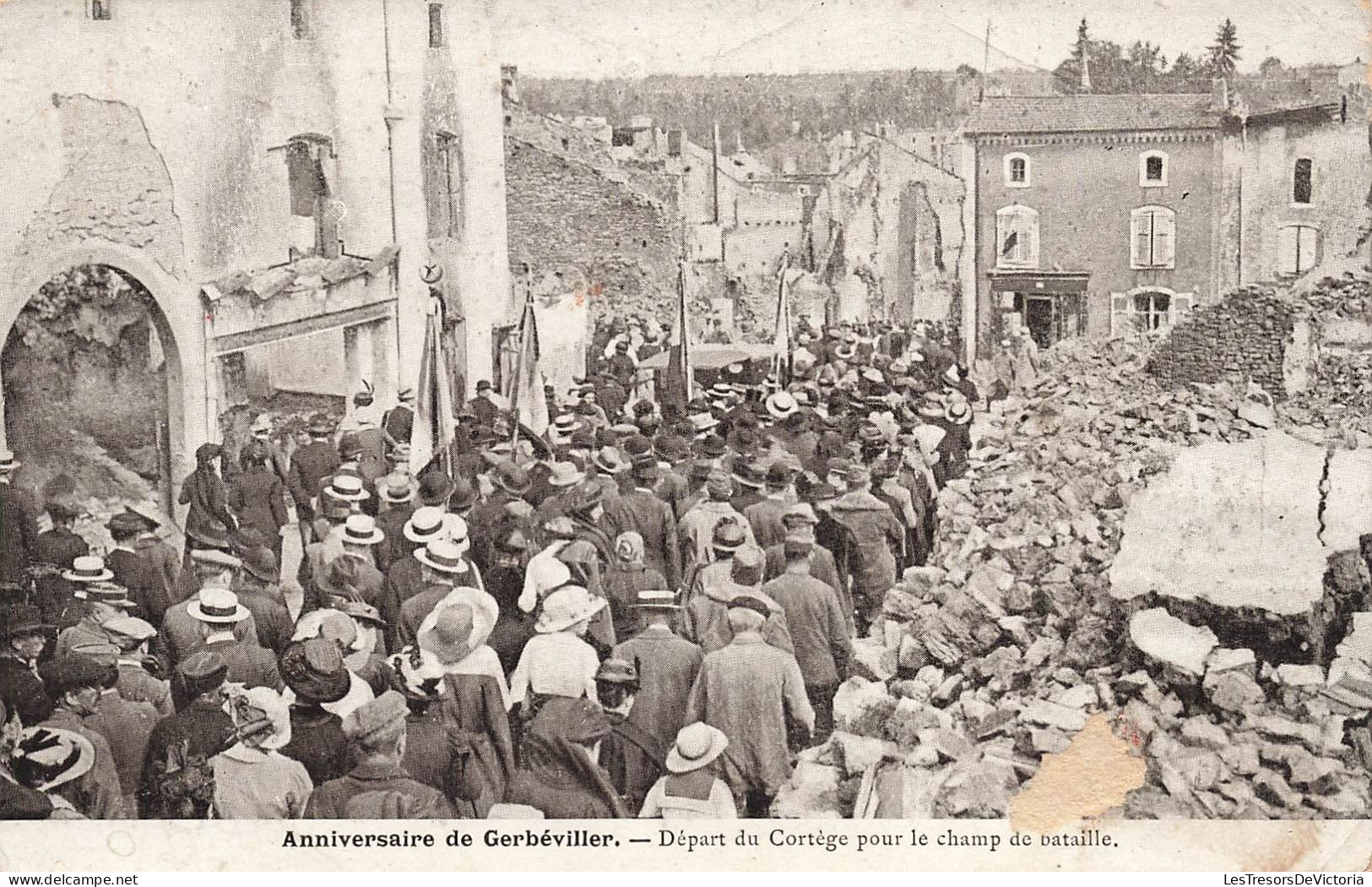 FRANCE - Anniversaire De Gerbéviller - Départ Du Cortège Pour Le Champ De Bataille - Animé - Carte Postale Ancienne - Gerbeviller