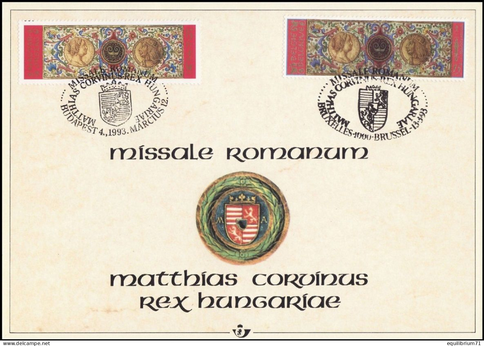 2492° CS/HK - MISSALE ROMANUM - Émission Commune Avec La Hongrie / Gemeenschappelijke Uitgifte Met Hongarije - Cartes Souvenir – Emissions Communes [HK]