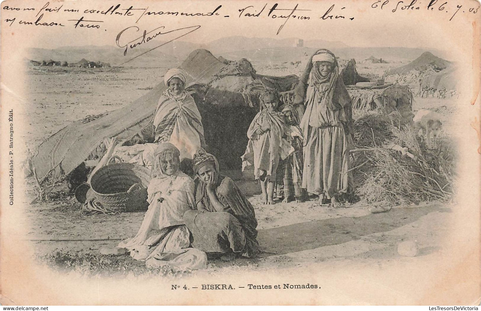 ALGÉRIE - Biskra - Tentes Et Nomades - Carte Postale Ancienne - Biskra