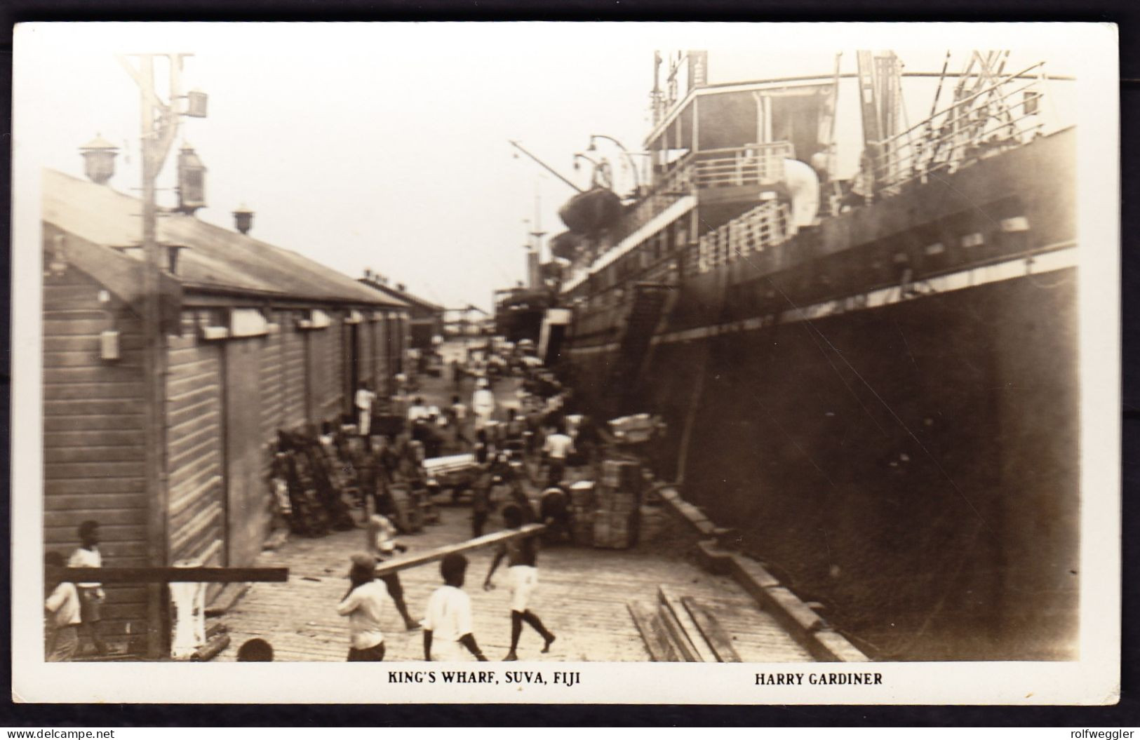 Um 1930 Ungelaufene Foto AK: King's Wharf (Hafenarbeiter) In SUVA, Fiji - Fiji