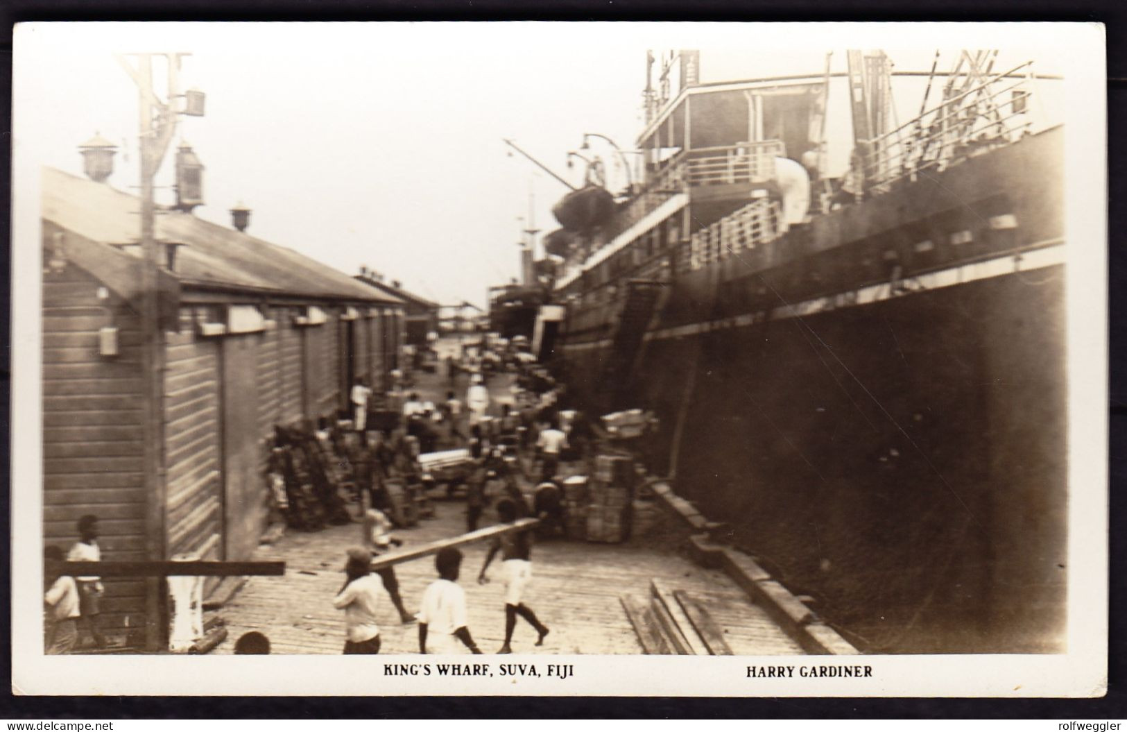 Um 1930 Ungelaufene Foto AK: King's Wharf (Hafenarbeiter) In SUVA, Fiji - Fidji