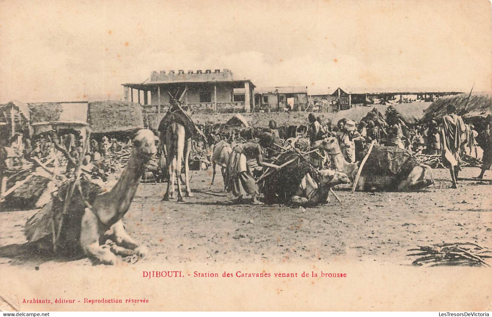 DJIBOUTI - Station Des Caravanes Venant De La Brousse - Carte Postale Ancienne - Dschibuti