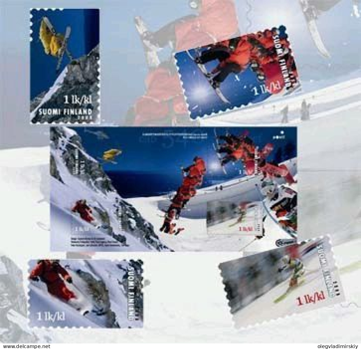 Finland Finlande Finnland 2008 Winter Sport Hight Technology 3D-printing Stamp Set In Finest Block MNH - Blocks & Kleinbögen