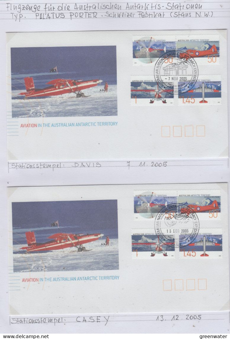 AAT 2005 Aviation In Antarctica 4v  4 FDC (of The 4 Bases) (AS158) - FDC