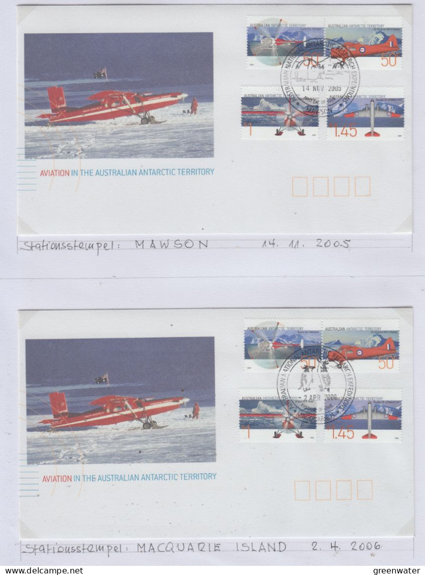 AAT 2005 Aviation In Antarctica 4v  4 FDC (of The 4 Bases) (AS158) - FDC