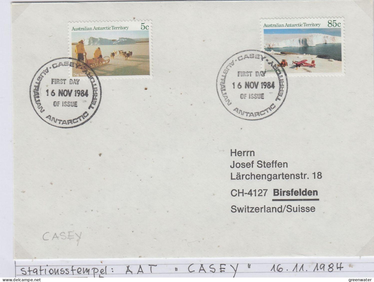 AAT Definitives / Landscapes 2v Ca Casey 16.1.1984 (AS159B) - FDC